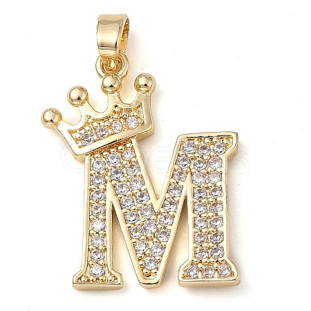 Rack Plating Brass Micro Pave Cubic Zirconia Pendants KK-D535-01M-RS-1