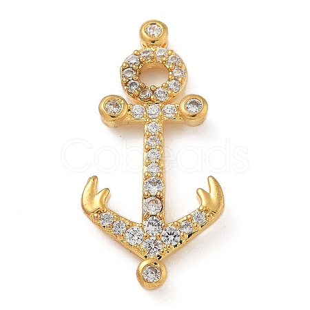 Rack Plating Brass Micro Pave Clear Cubic Zirconia Slide Charms KK-A234-015G-1