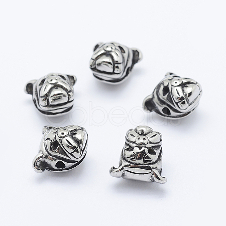 304 Stainless Steel Puppy Beads STAS-K152-01AS-1