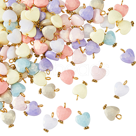 100Pcs Spray Painted Acrylic Pendants FIND-DC0006-51-1