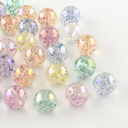 Round AB Color Transparent Acrylic Beads TACR-D005-16mm-M-1