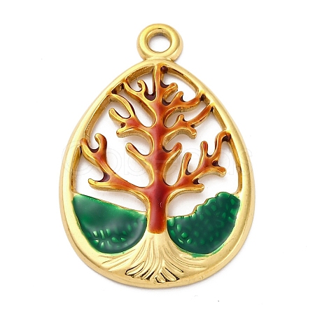 304 Stainless Steel Enamel Pendants STAS-S163-34G-01-1