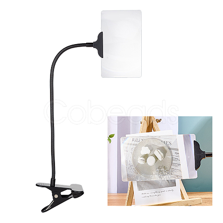 Portable Rectangle Clip-On Magnifying Glass AJEW-WH0348-893-1