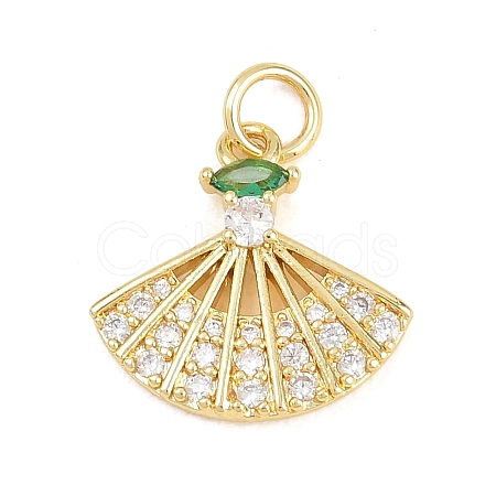 Brass Micro Pave Cubic Zirconia Pendants KK-D258-09G-02-1