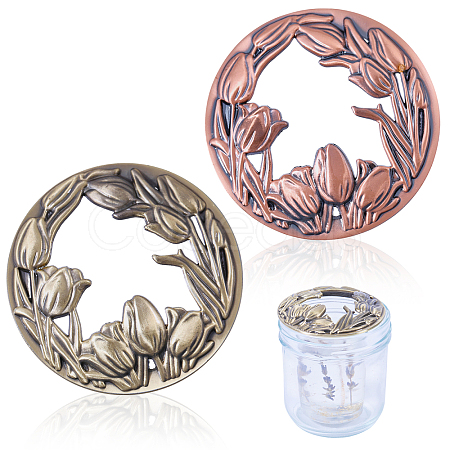 2Pcs 2 Styles Zinc Alloy Cover FIND-GL0002-14-1