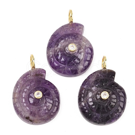 Natural Amethyst Pendants G-H353-02G-07-1