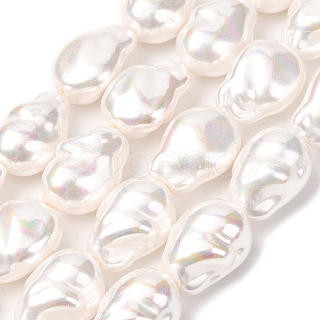 Electroplate Porcelain Imitation Pearl Beads Strands BSHE-Z009-08-1