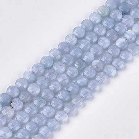 Natural Dyed White Jade Imitation Aquamarine Beads Strands G-S354-27-1-1