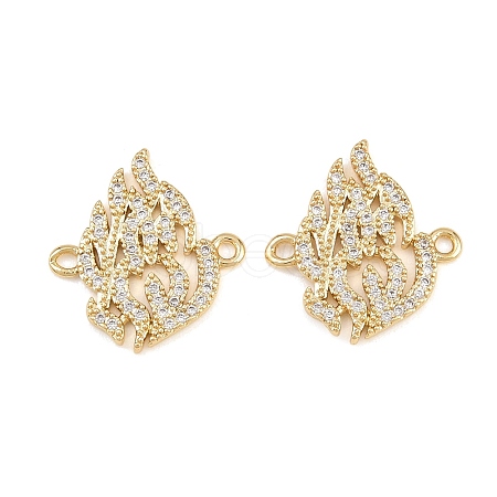 Brass Pave Clear Cubic Zirconia Connector Charms KK-L275-36G-1