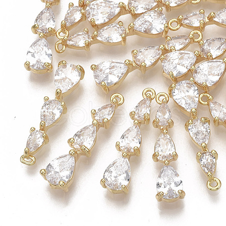 Brass Micro Pave Cubic Zirconia Pendants KK-S354-094-NF-1