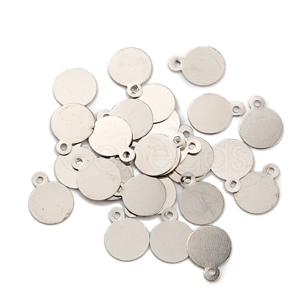 Flat Round Iron Charms IFIN-WH0063-09P-1