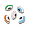 304 Stainless Steel Beads, with Enamel, Stainless Steel Color, Eye, Mixed Color, 8x13.5x3mm, Hole: 1.8mm