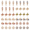 CHGCRAFT 48Pcs 12 Styles Rack Plating Eco-friendly Alloy Rhinestone Pendants, Helm & Fishbone & Maple Leaf & Elephant Charms, Mixed Color, 14~22x8.5~16.5x2.5~3.5mm, Hole: 1.2~2mm, 4Pcs/style