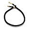 Cotton Cord Bracelets, with Brass Finding, Long-Lasting Plated, Real 24K Gold Plated, Black, 8-1/2 inch(21.5cm)~9 inch(23cm)