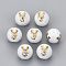 Electroplate Glass Beads, Round with Constellations Pattern, Golden Plated, Scorpio, 10mm, Hole: 1.2mm