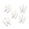 Non-Tarnish 201 Stainless Steel Charms, Alphabet, Letter.W, 12x10.1x0.6mm, Hole: 1.4mm