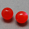 Round Imitation Cat Eye Resin Beads, Red, 6x5mm, Hole: 1.8~2mm