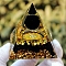 Orgonite Pyramid Resin Energy Generators, Reiki Natural Obsidian Chips Inside for Home Office Desk Decoration, Scorpio, 60x60x60mm