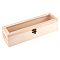 Wooden Box, Flip Cover Box, with Iron Lock Clasps & Glass Visual Window, Rectangle, BurlyWood, 3-3/4x11-3/4x3-1/8 inch(9.5x30x8cm)