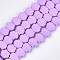 Spray Painted Non-magnetic Synthetic Hematite Beads Strands, Scallop, Violet, 8x9x4mm, Hole: 0.8mm, about 49pcs/strand, 15.7 inch