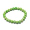 Synthetic Regalite Bead Stretch Bracelets, Round, Dyed, Lawn Green, Inner Diameter: 2 inch~2-1/8 inch(5.2~5.5cm), Bead: 10mm