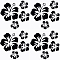 PET Self Adhesive Car Stickers, Waterproof Floral Car Decorative Decals for Car Decoration, Black, 150x150x0.2mm