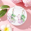 Acrylic Flower Dangle Earrings EJEW-MZ00588-02-1