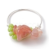 Natural South Red Agate Chip Finger Rings RJEW-TA00125-4