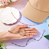 4Pcs 4 Colors Brass Enamel Curb Chain Bracelet Making AJEW-TA00032-5