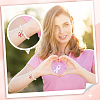 Breast Cancer Pink Awareness Ribbon Alloy Enamel Pendant Decorations HJEW-AB00616-6