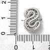 Brass Micro Pave Cubic Zirconia Letter Links KK-I717-04S-P-3