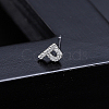 Platinum Brass Micro Pave Cubic Zirconia Stud Earrings XI6969-16-1