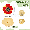 20Pcs Poppy Alloy Enamel Brooch JEWB-FG0001-67-2