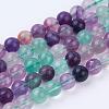 Natural Fluorite Beads Strands G-P318-05-8mm-3