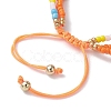 Adjustable Glass Seed Beaded Triple Layer Multi-strand Bracelet BJEW-MZ00048-04-3