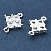 Brass Pave Clear Cubic Zirconia Connector Charms CU-CBAB0CF-03S-2