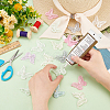 48Pcs 8 Colors Double Layered 3D Butterfly Polyester Embroidery Ornament Accessories PATC-FG0001-62-3