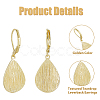 4 Pairs Teardrop Brass Leverback Earrings EJEW-HS0001-21G-4