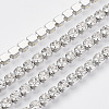 3.28 Feet 304 Stainless Steel Rhinestone Strass Chains X-CHS-R012-A-01-1