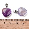 Natural Banded Agate Charms HEAR-PW0001-057-38-2