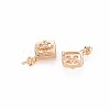 Brass Micro Pave Clear Cubic Zirconia Peg Bails Pendants KK-S364-091-2