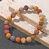 Natural Mookaite Beaded Stretch Bracelets X-BJEW-Q692-52-8mm-1