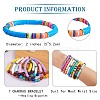 Round Natural & Synthetic Stone Beads Stretch Bracelets Set BJEW-SW00014-5