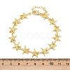 Brass Link Chain Bracelets for Women BJEW-L707-04G-03-5