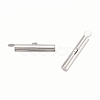 Brass Slide On End Clasp Tubes X-KK-P031-12P-2