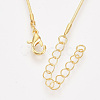 Brass Square Snake Chain Necklace Making MAK-T006-10B-G-2