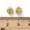6mm Brass Crystal Rhinestone Beads KK-S519-01A-02G-3