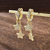 Brass Micro Pave Clear Cubic Zirconia Huggie Hoop Earrings EJEW-K083-43G-4