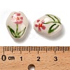 Flower Theme Printed Handmade Porcelain Beads LAMP-D303-06A-01-4