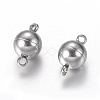 Tarnish Resistant 304 Stainless Steel Magnetic Clasps with Loops X-STAS-K006-8mm-04C-2